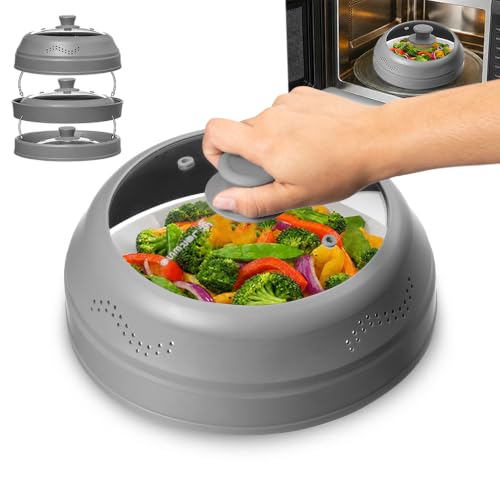 Microwave Food Splatter Cover Guard Glass Silicone Collapsible BPA-Free