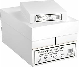 8‑Ream Case Copy Paper, 8.5x11, 20lb, White, Office Printer Paper | 4000 Sheets Total, 92 Brightness, Office Printer Use, Letter Size, Bulk Pack