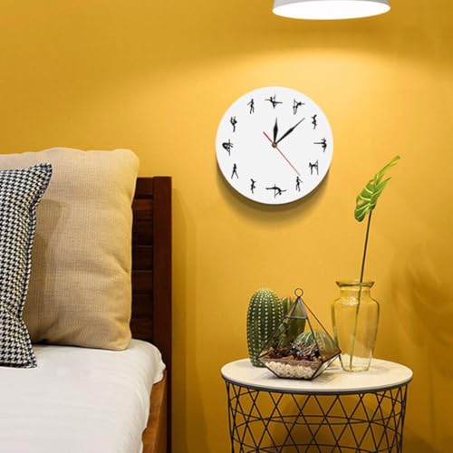 Horloge murale pole dance blanche acrylique silencieuse bureau salon - 5