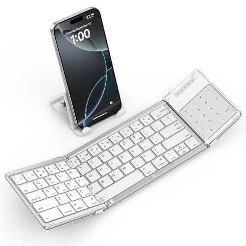 SODI Foldable Keyboard with Touchpad, Portable Wireless Keyboard for Mac