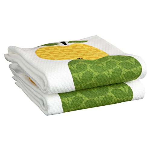 T-Fal Premium Kitchen Towels (2-Pack), 16" X 26", Highly Absorbent, Super Soft, Long-Lasting, Dual Sided Woven Weave 100% Cotton Dish Towels, Hand Towels, Tea Towels, Bar Towels, Apples #TOP27