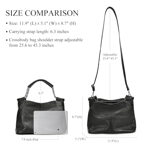 Bolso tote mediano de cuero genuino para mujer miniatura 4