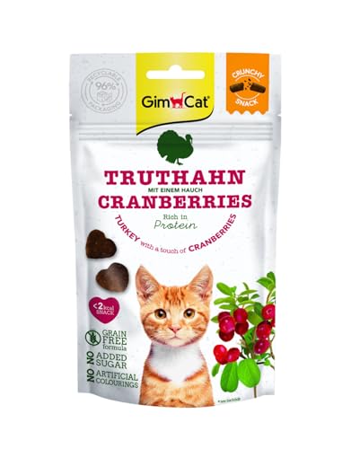 GimCat - GimCat Crunchy Snacks Dinde aux canneberges - Friandise pour Chat croustillante et Riche en protéines - 1 Sachet (1 x 50 g)