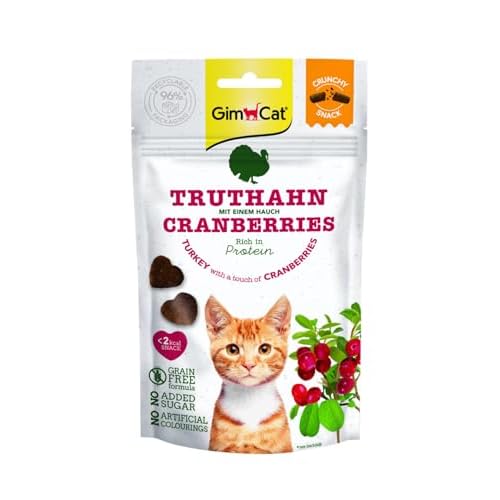 GimCat Crunchy Snacks Dinde aux canneberges – Friandise pour Chat croustillante et Riche en protéines – 1 Sachet (1 x 50 g)