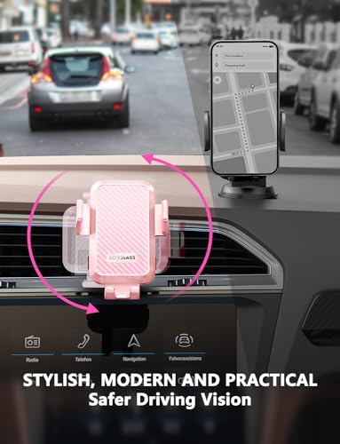 Image of Wireless Car Charger, JOYMASS 15W Fast Charging Auto Clamping Car Charger Cell Phone Holder Mount Vent for iPhone 15 14 13 12 Mini Pro Max, Samsung Galaxy S24 Ultra S23 S22 S21+ Note 20, etc - Pink