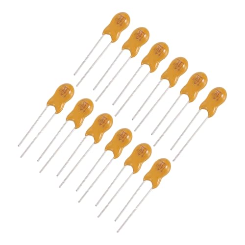 Image of sourcing map Tantalum Capacitor 4.7uF 35V Yellow Radial Electrolytic Capacitor Dipped Tantalum Bead Capacitors for Circuit Boards DIY Computer Project Pack of 12