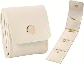 Mini Jewellery Travel Bag, Small Foldable Jewellery Organizer Pouch, Portable Jewellery Bag, Mini Storage Organizer for Rings Earrings Necklaces Gifts (Random Colour) 1pcs.