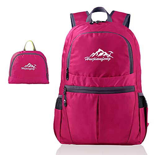 INTIRILIFE Zaino pieghevole ultraleggero in Rosa - Zaino da trekking unisex 36L impermeabile - outdoor daypack per campeggio, escursionismo, viaggi, arrampicata e molto altro