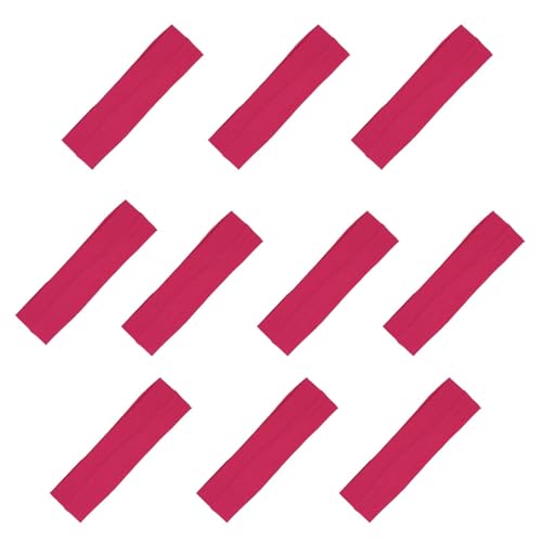 Venbytech for 10 Pink Headbands Cotton Elastic Stretch Absorbent Sweatband Sport Band Headband