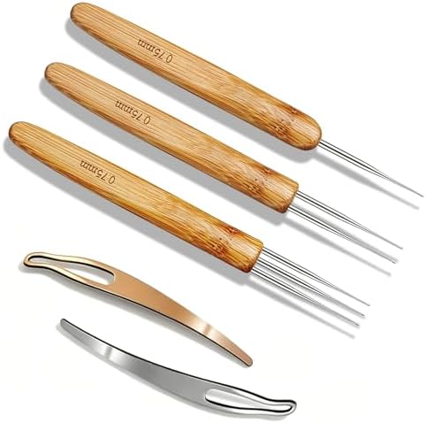 5 Pack Dread Crochet Hooks, 0.75mm Multi Heads Hair Loc Tool