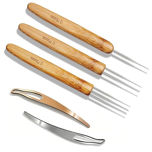 5 Pack Dread Crochet Hooks, 0.75mm Multi Heads Hair Loc Tool