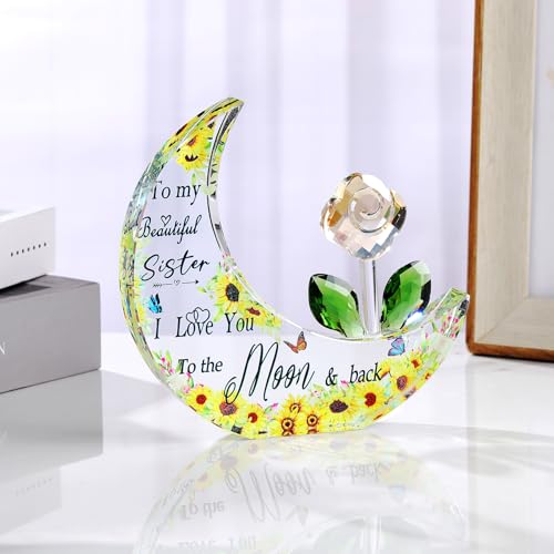 Cadeau en verre pour sœur : plaque lune décorative pour marquer un diplôme - 4