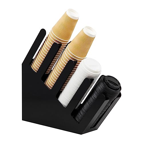Mind Reader Cup and Lid Dispenser, Countertop Org, Coffee Bar, Beverage Cup, Kitchen, Breakroom, Black by Mind Reader - Used condition - US$33.05