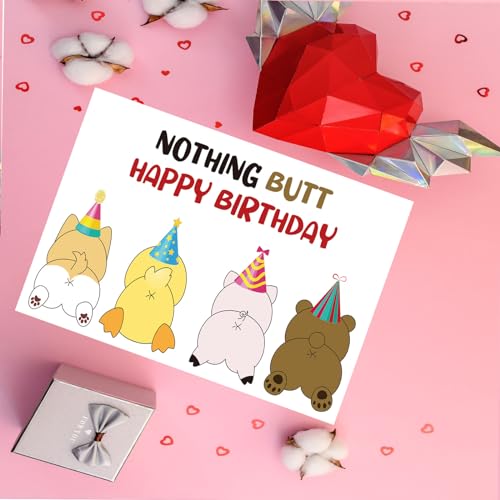 Image of Dapofajo Birthday Card Kid, Cute Birthday Card for Friend Cowoker Relative, Funny Bday Card, Nothing But Happy Birthday