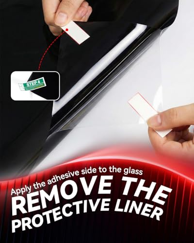 Image of IAQWE 35% VLT Ceramic Car Window Tint Film 24 inch x 15ft Roll, High Heat & UV Block Privacy Film, Shatterproof & Scratch Resistant - Black