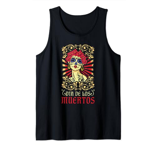 Catrina La Calavera Día De Muertos Floral Los Muertos Mexicano Camiseta sin Mangas