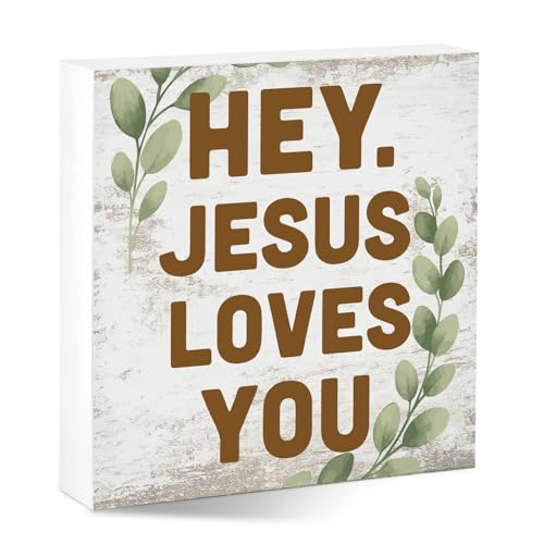 Inspirational Easter Christian Desk Sign, Religious Wooden Table Decor, Easter