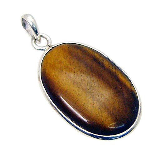 Pendentif oeil de tigre véritable en argent à porter au quotidien
