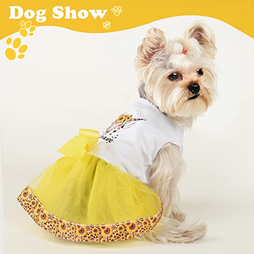 Dog Sunflower Dress Dog Clothes For Small Dogs Girl Pet Cat Apparel #TOP3