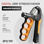MACYO Grip Strength Trainer with Wider Handles - Adjustable Hand Grip Strengthener 11-220Lbs(5-100KG) for Large Hands, Automatic Counter & Ergonomic Design, Comfortable Forearm Workout for Athletes, Injury Recovery - Image 2