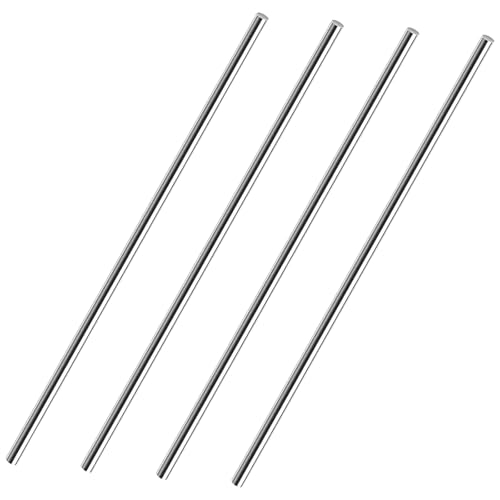 BACSHBY 6 piezas Varillas de Acero Inoxidable 4 mm x 300 mm,Barra Metálica Redonda, Barras Metálicas Redonda para Manualidades DIY,Modelismo de Coches y Aviones