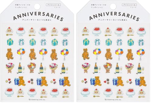 GreetingLife �A�C�R���V�[�� �A�j�o�[�T���[ YZCK-349 �z���C�g (× 2)