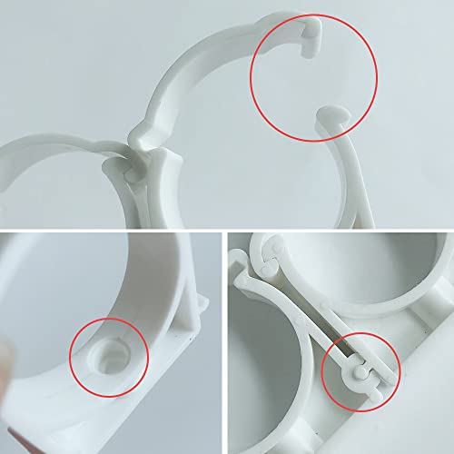 HLIWS 12PCS Inner Diameter 40mm,Plastic Water Pipe Fixed Clips,Tubing Clips,Universal Single Pipe Clip,Snap Single Hinged Pipe Clamp(White) - Image 5