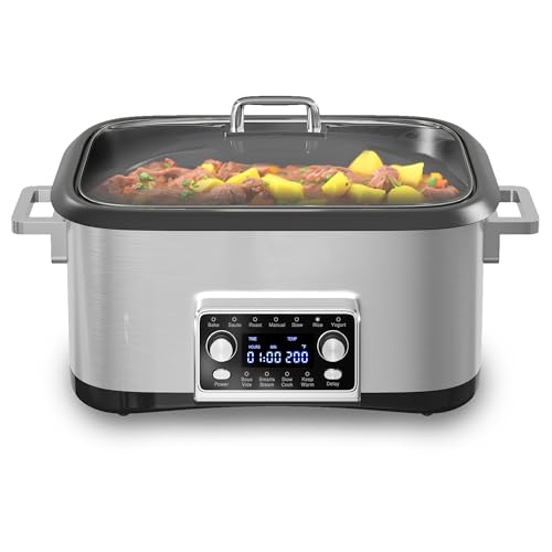 HEYNEMO 12-in-1 Programmable Slow Cooker, 8 Quart