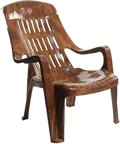 Furniture Dealz Cello Comfort Relax Plastic Chair (Standard Size, Sandalwood)