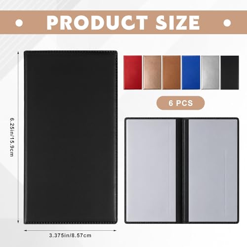 Image of Geyoga 6 Pcs Vinyl Checkbook Cover Personal Top Tear Checkbook Cover Holder Vinyl Check Holder for Men Women(Light Color)