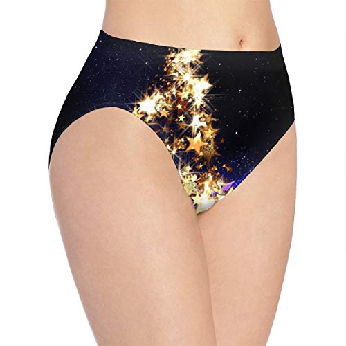 Preisvergleich Produktbild Apojdsn Star Adventslichter Weihnachtsdekoration Damen Unterhose Atmungsaktiv Bequem Stretch Weiche Unterwäsche Slips Pantys Gr. Medium, weiß