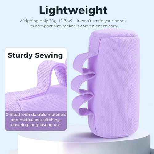 Palm Grips, Hand Contracture Cushions, Finger Grips, Finger Splitter, Palm Protector for Hand Contracture, Grip Strengthener Pad for Elderly, Stress Relief, Sweat Resistant, Washable, Purple, 1 Pcs