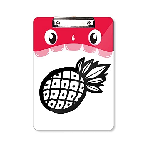 Dossier d'apprentissage A4 motif ananas noir idéal pour réviser à la maison