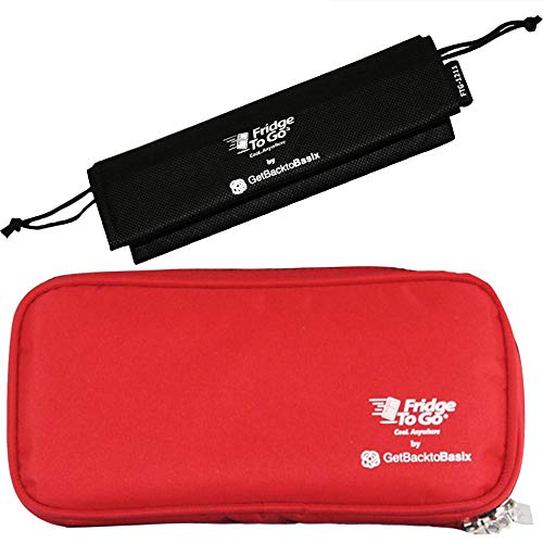 Fridge-to-go Insulin Cooler Travel Case Bag - Portable Storage Wallet for Cooling Diabetic Medicine by GetBacktoBasix Standard (Red)