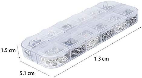 EuTengHao 1310pcs Silver Open Jump Ring and Lobster Clasps Jewelry Repair Tools Jewelry Making Supplies Kit with Jewelry Making Accessories for Necklace Making Repair (Dull Silver and Bright Silver)