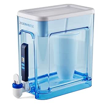 ZeroWater 22-Cup Ready-Read 5-Stage Water Filter Dispenser with Instant Read Out - 0 TDS IAPMO Certified to Reduce Lead, Chromium, and PFOA/PFOS