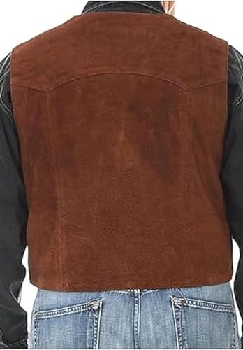 Boy's Suede Leather Vest Casual Western Cowboy Waistcoat2