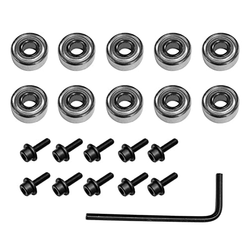 Lot de 10 embouts de défonceuse de rechange montés sur le dessus - Guide de roulement à billes pour fraises de défonceuse - Accessoires de réparation -...