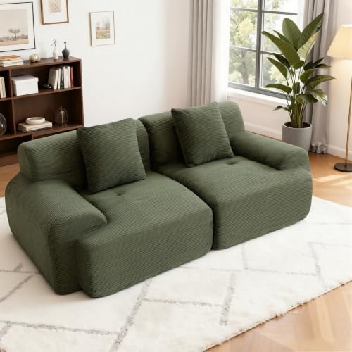 Image of Loveseat Modular Sectional Sofa, Modern 2 Seat Couch with Deep Seat