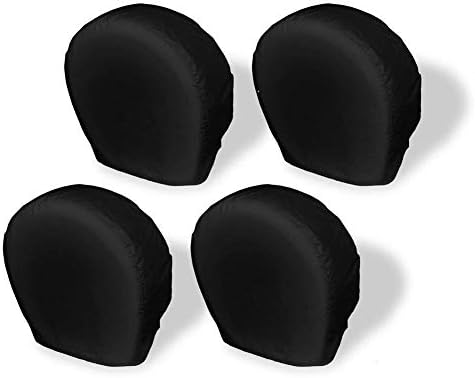 Explore Land Tire Covers 4 Pack - Tough Tire Wheel Protector for Truck, SUV, Trailer, Camper, RV - Universal Fits Tire Diameters 29-31.75 inches, Black