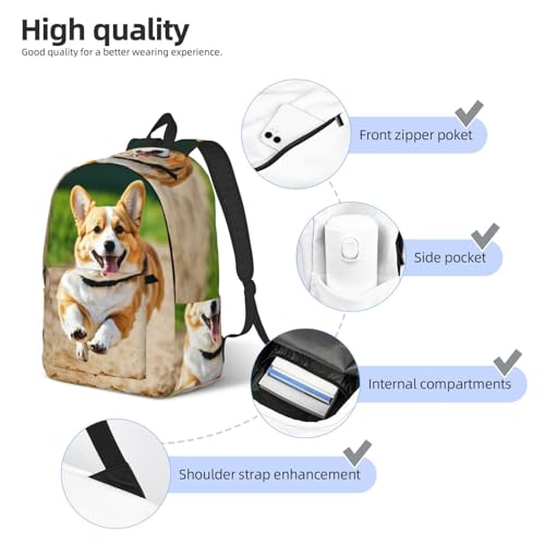 Sac à dos d'ordinateur EdWal imprimé Corgi pour université - 5
