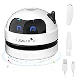PRITOK Mini Table Vacuum Cleaner: Desk Vacuum Cleaner Mini, Portable USB Rechargeable Table Cleaner, Desk Hoover, High Suction Power Dust Cleaner for Home, School, Car Dust and Crumb Removal