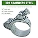 Bekelan T-Bolt Hose Clamps,52-55mm Heavy Duty Adjustable Pipe Strap Clamp, 304 Stainless Steel and Wide Band for 2.15 Coolant Hose Clamp (2.05-2.17 inch, 2 pack)