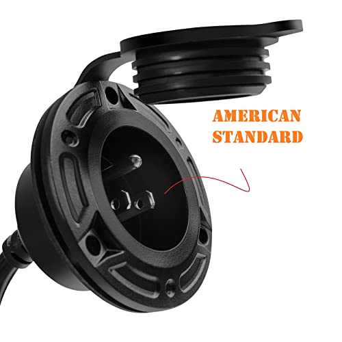 Image of RV Shore Power Inlet Charger Plug 15 Amp AC Port Plug 125 Volt Power Inlet Socket and Waterproof RV Electrical Outlet Receptacle Box Integrated Outdoor Extension Cord for Trailer Plug.