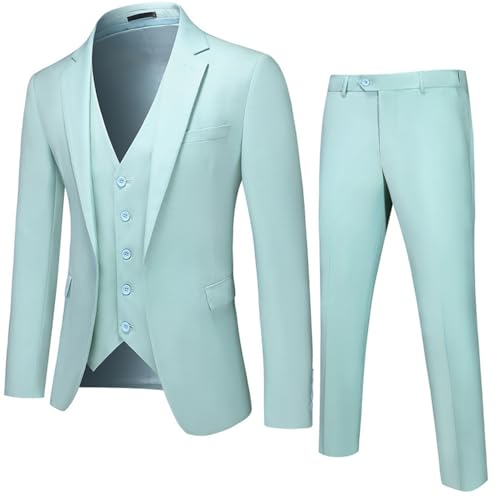 Costume homme 3 pièces vert clair idéal pour un mariage champêtre chic