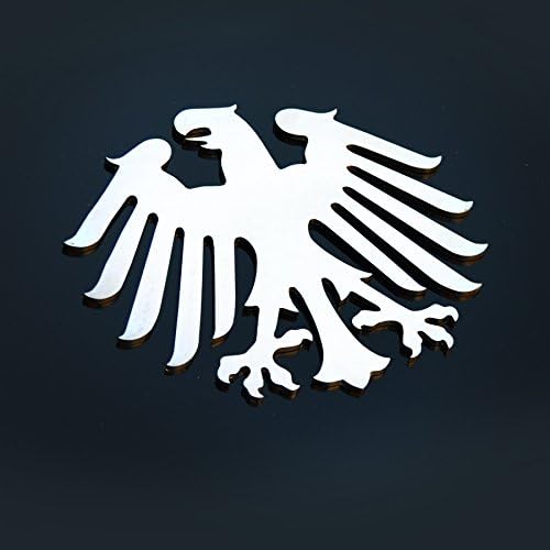 Stainless Steel Classic German Germany Eagle Metal Decorative Emblem Decal Ornament Mirror Polish*, Frosted, or Black Finishes 3" Tall