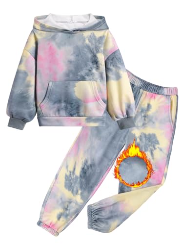 Image of Arshinet Girls 2 Piece Outfits Hoodie Sweatsuit Sets Oversized Sweatshirt and Baggy Fall Fashion Sweatpant with Pockets