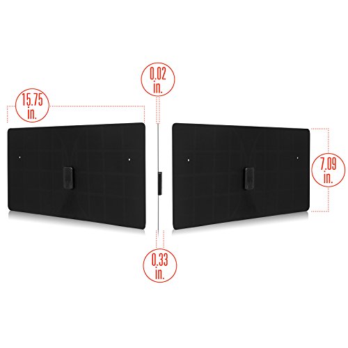 Rgtech Monarch 50 Black Flat Paper Thin Indoor Hdtv Antenna - 50 Mile Range Multidirectional Reception, Uwb Technology And 4G Filter For Maximum Uhf/Vhf/Fm/Usb Tv Tuner/Dvb-T/Dab Radio Reception #TOP2