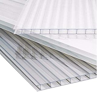 The Fellie Polycarbonate Greenhouse Sheets Poly Plastic Roof Panel 6pcs for Outdoor Canopy Carport Cold Frame Replacement Shed Panel, 610x1220x4mm-Clear