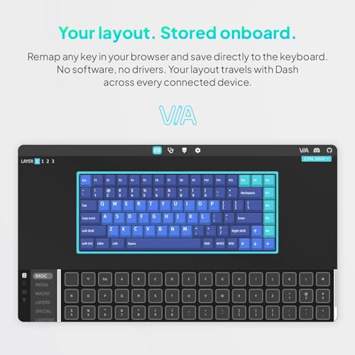 JCPAL Adobe Premiere Pro Keyboard • Dash Wireless Shortcut Keyboard for Mac and PC • Shortcut Hotkeys, Color-Coded Key Guide, Fully Customizable, Compact Low-Profile Design by JCPAL - Image 4